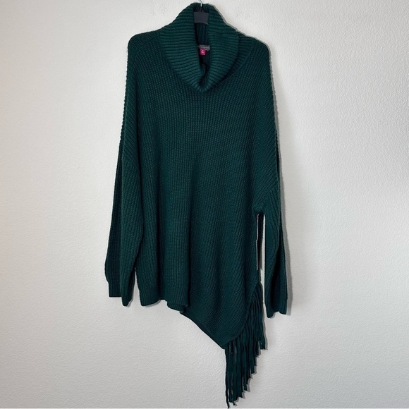 NWT Vince Camuto Plus Size Asymmetrical Fringe Turtleneck Long Sleeve Sweater 3X - Picture 4 of 9